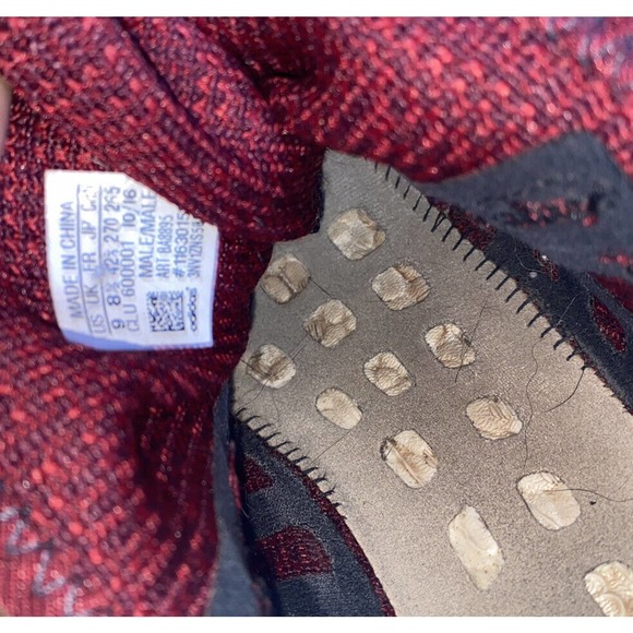 ADIDAS PURE BOOST BA8895‎ Shoes Men 9 Burgundy Red Athletic Sneakers Running - Picture 8 of 9